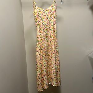 RESA midi dress yellow floral size Small